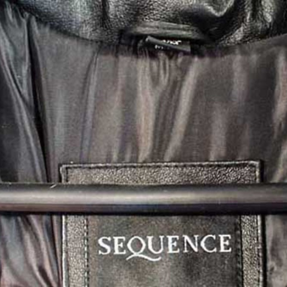 PARKA, LEATHER, MISSES MEDIUM, BLACK, BY SEQUENCE, ZIP-OFF HOOD, HIGH COLLAR, - Picture 4 of 7